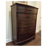 La Jolla Chest in Ranchero finish by New Classic Furniture (Royal Classics division) Bedroom Chest. Item code B1033B-070. 54 inches high by 40 inches wide by 21 inches deep. 5 drawers. Rich Chocolate 