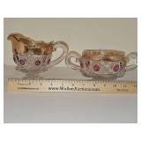 EAPG U.S. Glass Company Bullseye and Daisy also known as Newport creamer and sugar bowl.