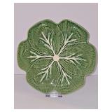 Bordallo Pinheiro cabbage green dinner plate. 10.75-in diameter. Sticker residue on back of plate.