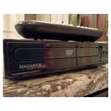Magnavox DVD Player (Model No. MDV2100/F7), with remote and tv connectors, powers up, drawer opens/closes.