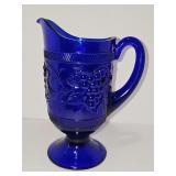 EAPG cobalt blue pouring pitcher. 8 in tall including spout.
