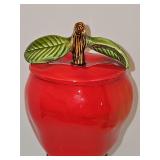 Apple candy jar.  8 in tall including lid.