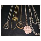 Grouping of longer costume necklaces