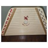 Music Maker Lap Harp or wooden zither. 14.25 in at widest point x 7.75 in tall. Does not include any music or instruction.