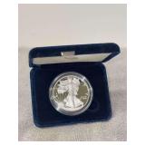 2013-W Uncirculated US Mint American Eagle 1oz. Silver Proof Coin with COA - in original velvet display case and original box - sticker on box lid