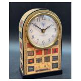 NIB - Roger LaScelles Clocks of London “Flags of the Oxford University Eight Oars Boats” - needs batteries - 6-1/4” tall