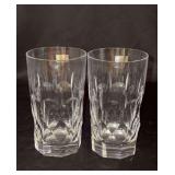 Set of (2) HOYA Crystal Peony 10oz. Tumblers - 5” tall