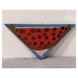 Authentic and original signed Mose T Folk featuring a Red Meat Watermelon - with signature soda can tab hanger - 15 x 7-1/2