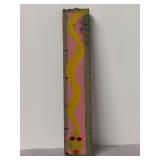Authentic and original signed Mose T Folk featuring a Yellow Snake - with signature soda can tab hanger - 3 x 15-3/4