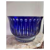 Stunning crystal King Louis Fabergé-style Xenia Cobalt Blue Punch Bowl 11" x 7 1/4"