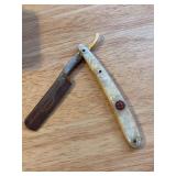Vintage DORKO Solingen Germany 99 Straight Razor with mother-of-pearl handle - has some rusting