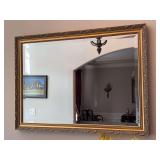 Stunning gold gilt beveled mirror - 44-1/2 x 33-3/4