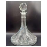 Crystal Ship’s Decanter with Prism Stopper - 10-1/2” tall - needs washed
