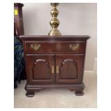 Vintage Ethan Allen Georgian Collection single drawer nightstand with bottom storage - 26-3/4 x 16-1/4 x 26 tall