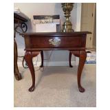Queen Anne style cherry single drawer side table - 22 x 27 x 22-1/2 tall - OTHER CONTENTS NOT INCLUDED