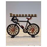 Artistic Bicycle Menorah for Hanukkah - 8” x 6” tall