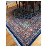 SEATS Kismet Antique Decorator Rug - 100% wool pole - color Navy/Ivory - TABRIZ Pattern - 8’2” x 11’5”