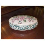 Vintage Chinese lidded trinket box - 7” long x 3” tall