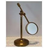 Solid brass adjustable stand magnifying glass - 11” tall