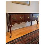 Gorgeous Queen Anne style cherry finish 3-drawer buffet - CONTENTS NOT INCLUDED - 62 x 20 x 33 tall