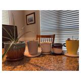 Grouping of smaller various size ceramic planters