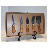 Very nice set of Williams-Sonoma Italian Olivewood Cheese Knives - in original box