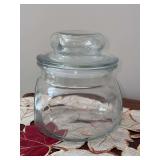 Vintage Anchor Hocking Glass Square Canister / Storage Jar with rubber seal lid - 5-3/4” tall