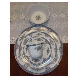 5-piece place setting of Royal Doulton COTSWOLD Fine China - includes dinner plate, salad plate, fruit bowl, cup/saucer