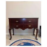 Gorgeous Bombay Company Queen Anne style cherry file cabinet - OR remove metal dividers and it becomes a blanket chest - 38 x 15 x 29-1/2 - in great condition