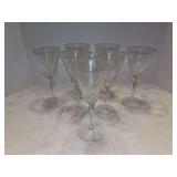 Set of (7 Vintage Gorham Crystal Cherrywood Wine Glasses - 7-3/4” tall