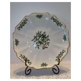 Lenox Holiday Holly Berry Fine China Gourmet Scalloped Edge Platter - 12”