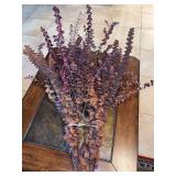 Grouping of rustic brown plastic/artificial eucalyptus leaves - perfect for all that fall decor