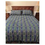 Very nice looking vintage Ethan Allen Georgian Court Collectiin full size bed with Ralph Lauren Polo bedding - also includes Stearns & Foster mattress and ALL BEDDING