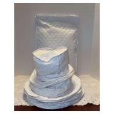 Grouping of (4) quilted china storage bags -cups, dinner plates, salad plates, dessert plates and/or saucers & platters