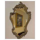 Ornate Bombay Company gold gilt framed mirror - 16 x 26