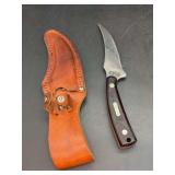 Schrade USA Old Timer 152 SharpFinger 7" Fixed Blade knife with leather scabbard