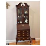 Gorgeous Ethan Allen Georgian Court 2-Piece Secretary Desk and China Cabinet - 29-1/4 x 18-1/2 x 82 tall - CONTENTS NOT INCLUDED