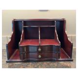 Bombay Company Wooden Desktop Organizer with Two Drawers, Office Mail/Bill Organizer - 15 x 9-1/4 x 10 tall