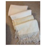 (2) queen size blankets and (2) handcrafted lap blankets