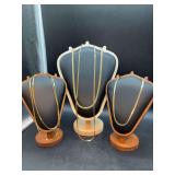 (4) classic gold-tone herringbone flat necklaces - 3 are long length and 1 is short
