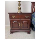Vintage Ethan Allen Georgian Collection single drawer nightstand with bottom storage - 26-3/4 x 16-1/4 x 26 tall