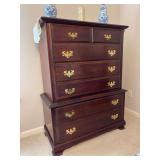 Beautiful cherry 7-drawer tall chest with brass hardware - 40-1/2 x 19 x 52-3/4 tall