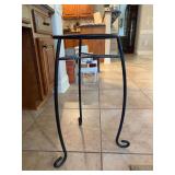 Round wrought iron plant stand - 10-1/4”D x 21 tall