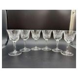Set of (6) Vintage Gorham Cherrywood Crystal Cordial Glasses - 4” tall