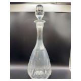 Tiffany Collection by Sigma clear crystal decanter with original stopper - 14” tall - needs washed