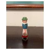 Antique German Erzgebrige  wooden lady figurine