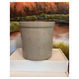 7 1/2 x 8 antique beige stoneware crock