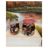 Two containers of vintage buttons
