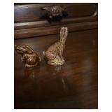 Two Wade, England, vintage porcelain Brown rabbits from the Red Rose Tea whimsy’s collection.￼