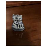 Vintage Wade-England-Whimsies twin cats miniature.